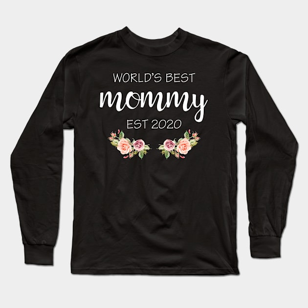 World's Best Mommy Est 2020 Pregnancy Announcement Long Sleeve T-Shirt by LotusTee